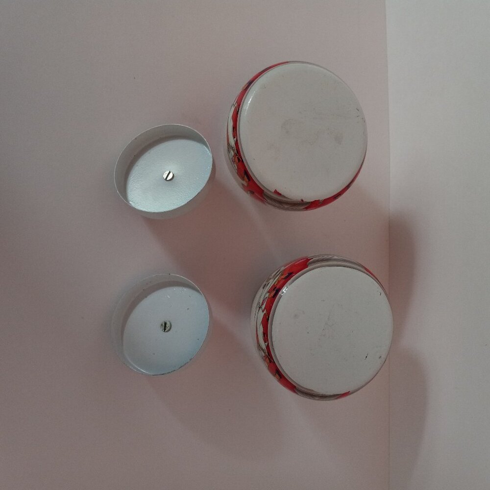 Indian Tin Jars with Cow Set of 2 - Picture 7 of 7